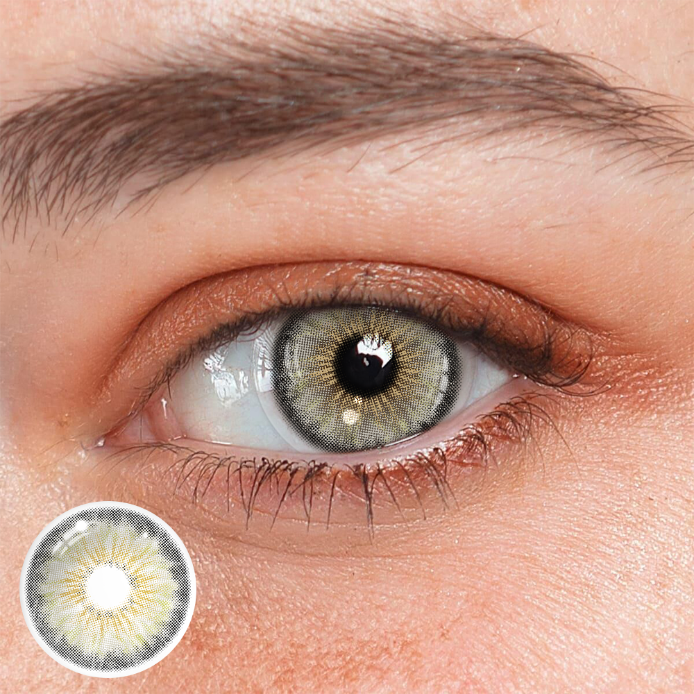Cyrene Amber Gray Prescription Coloured Contact Lenses Main image