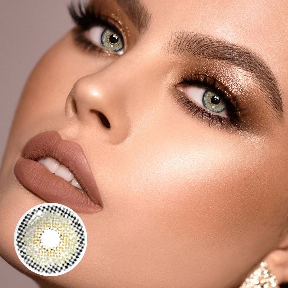 Cyrene Amber Gray Prescription Coloured Contact Lenses Secondary image