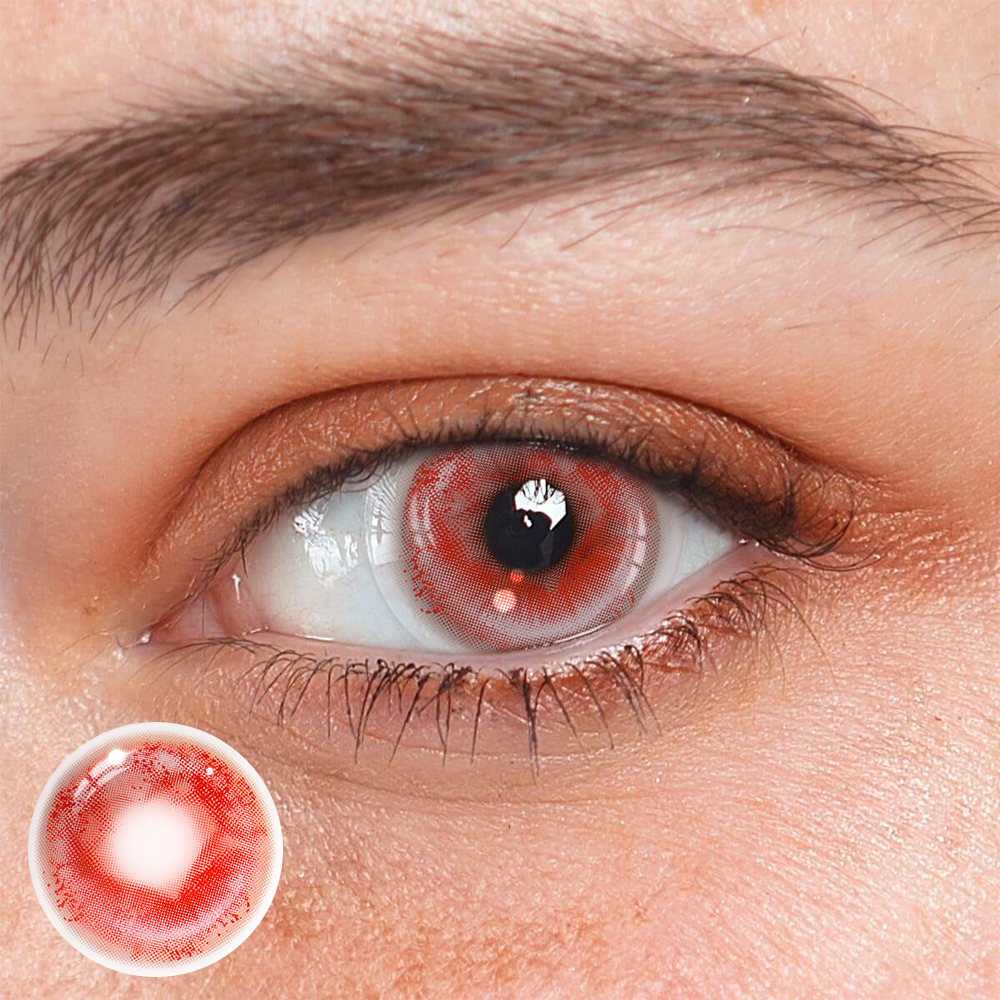 Cosplay Scarlet Sand Pupils Red Coloured Contact Lenses