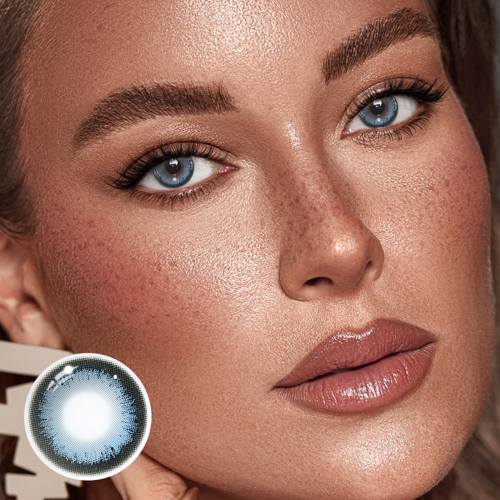 Cinnabar Blue Coloured Contact Lenses Secondary image