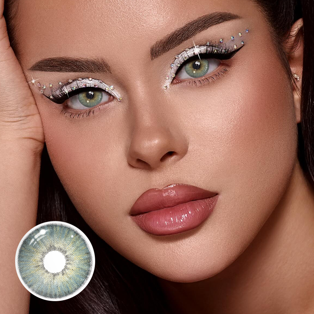 New York Urban Green Coloured Contact Lenses Secondary image