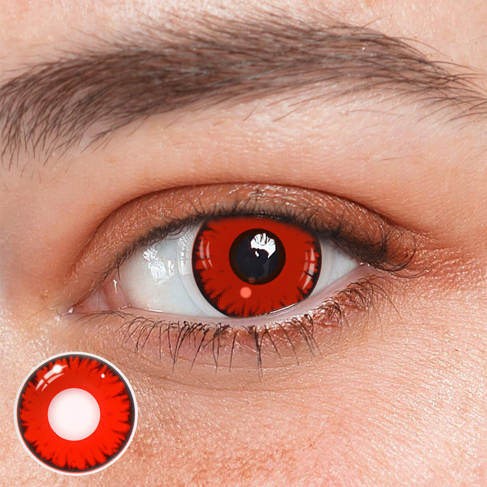 Cosplay Lucifer's Eye Red Prescription Coloured Contact Lenses Main image