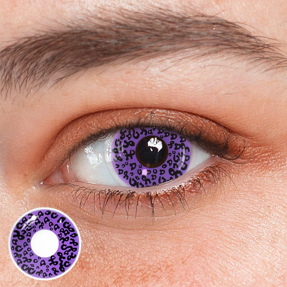 Cosplay Leopard Purple Coloured Contact Lenses Main image