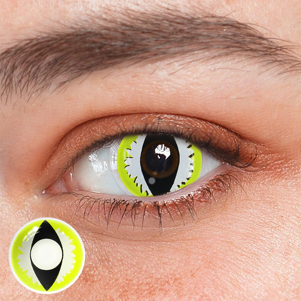 Cosplay Cat Eye Lash Green Coloured Contact Lenses