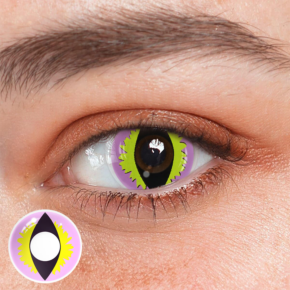 Cosplay Wild Cat Eye Purple Coloured Contact Lenses Main image