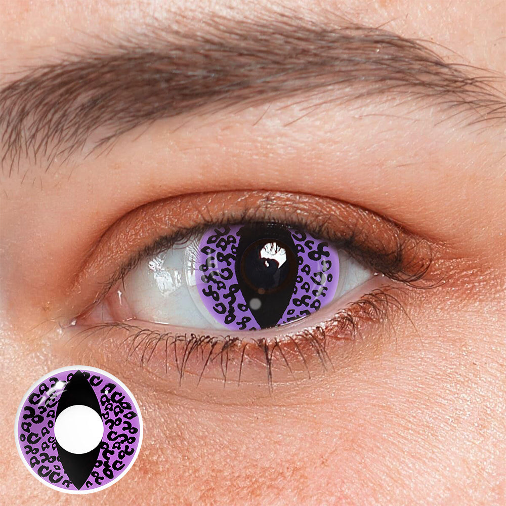 Cosplay Cat Eye Leopard Purple Coloured Contact Lenses Main image