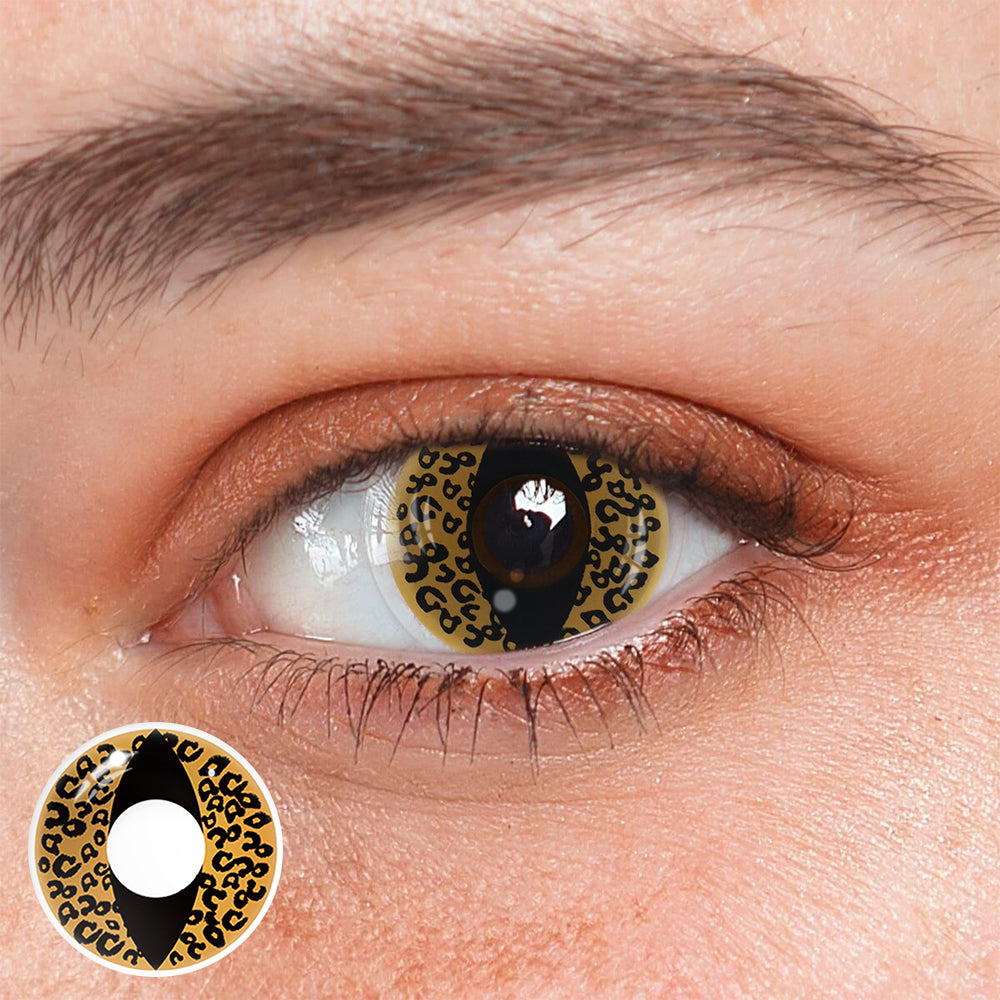 Cosplay Cat Eye Leopard Brown Coloured Contact Lenses Main image
