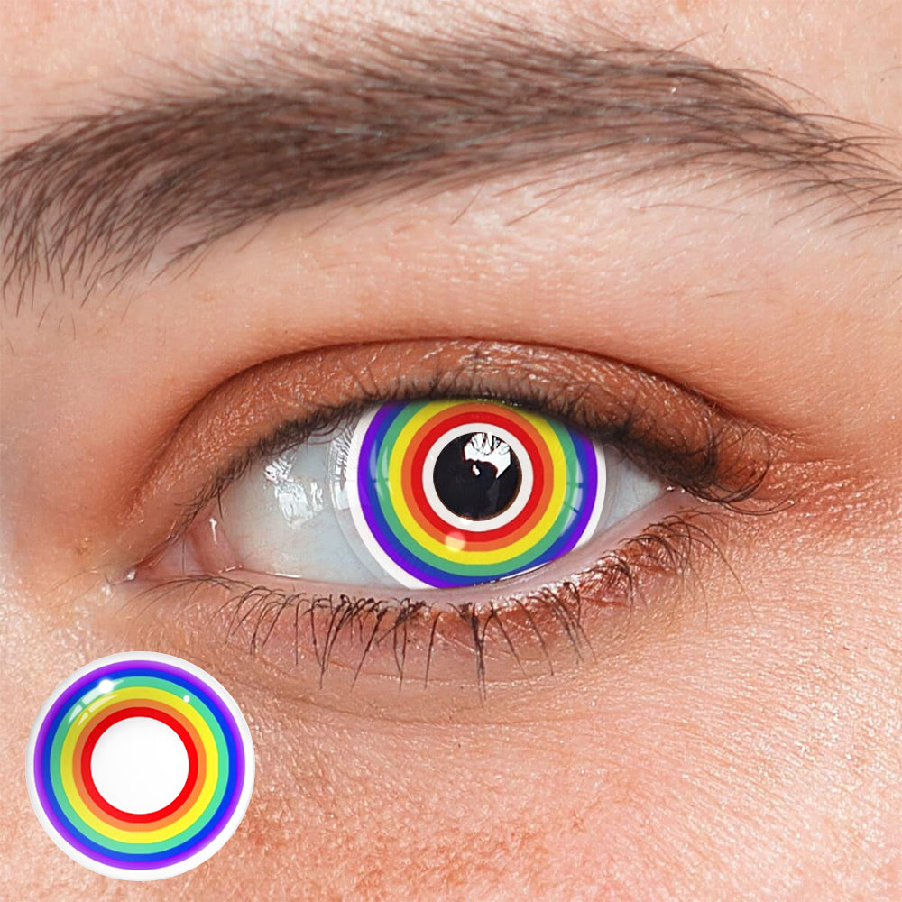 Cosplay Circle Line Rainbow Coloured Contact Lenses Main image