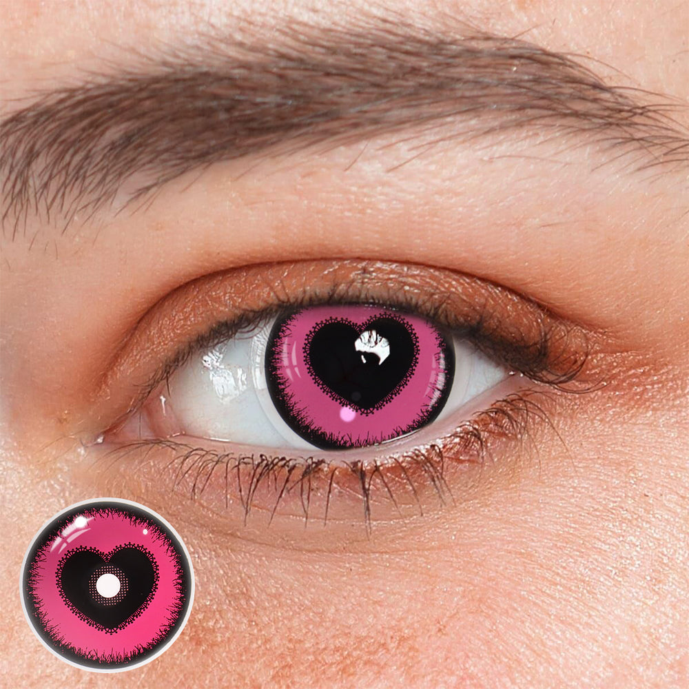 Halloween Starry Sky Anime Yandere Pink Coloured Contact Lenses