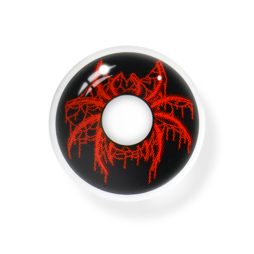 Cosplay Spider Jade Red Coloured Contact Lenses Secondary image