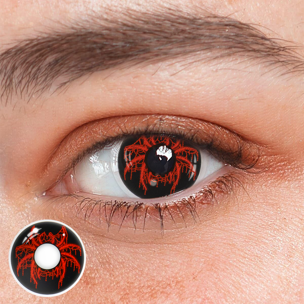 Cosplay Spider Jade Red Coloured Contact Lenses Main image