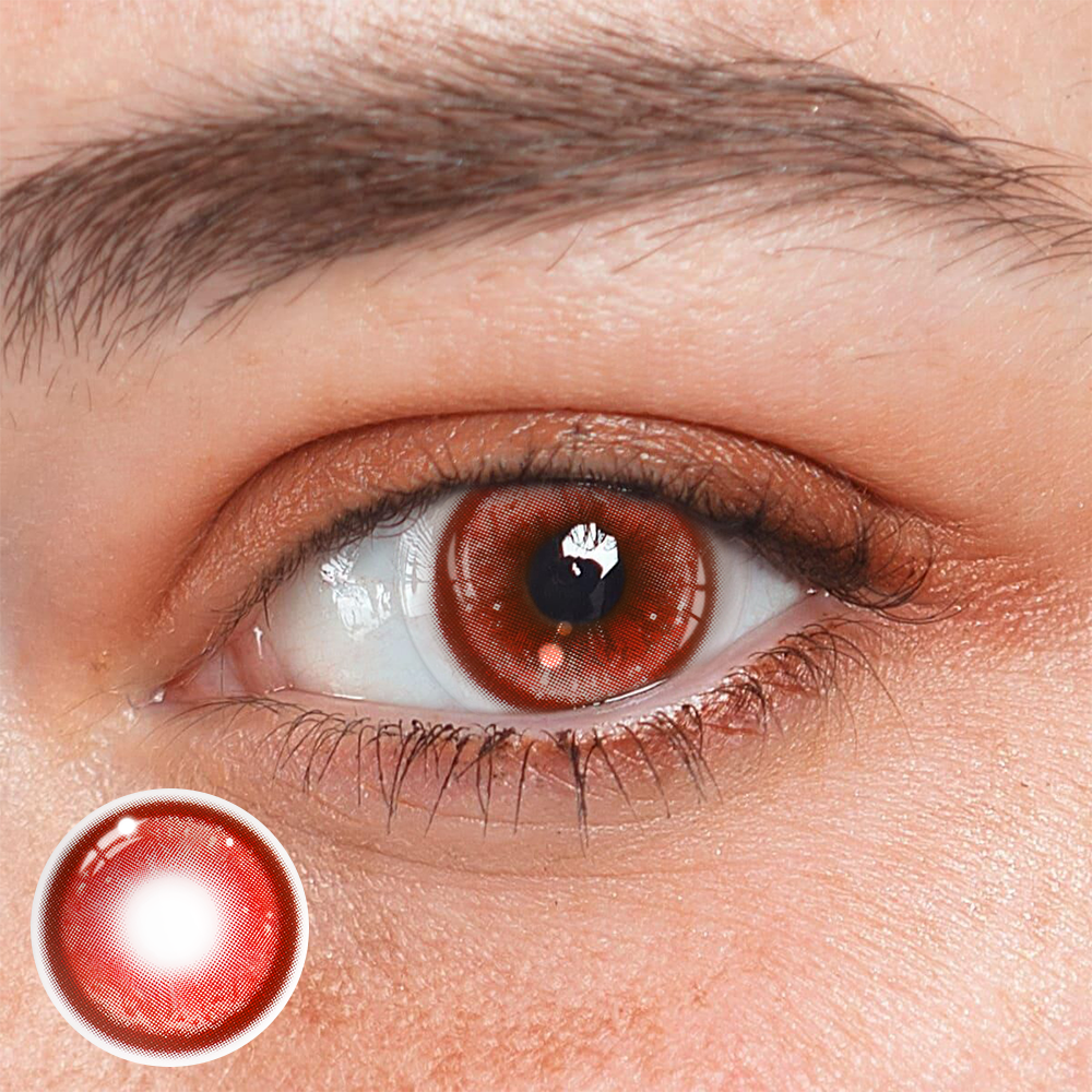 Cosplay Thermo Aura Red Coloured Contact Lenses Main image