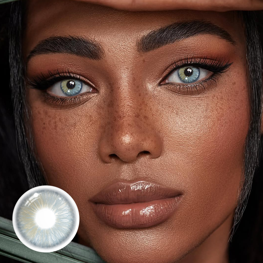 Llithyia Blue Prescription Coloured Contact Lenses Secondary image