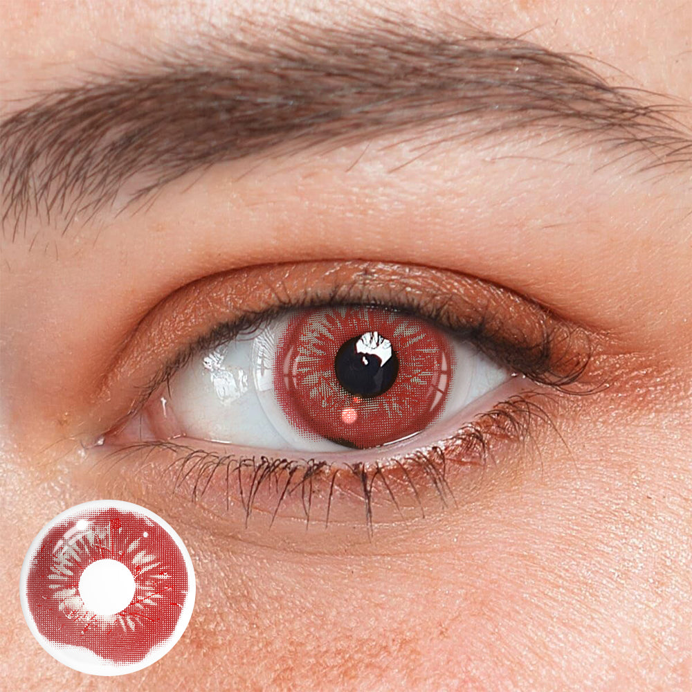 Cosplay Parasite Red Coloured Contact Lenses