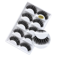 False Eyelashes Natural Thick 5 Pairs Mixed EyelashesPiece Mink Hair Eyelashes