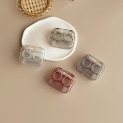 With Bottle Integrated Screw-Free Cap Colored Contact Lens Case