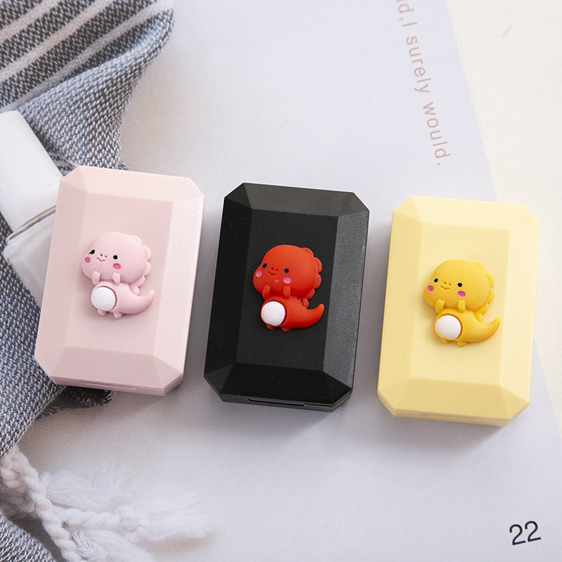 Cartoon Dinosaur Colored Contact Lens Case Secondary image