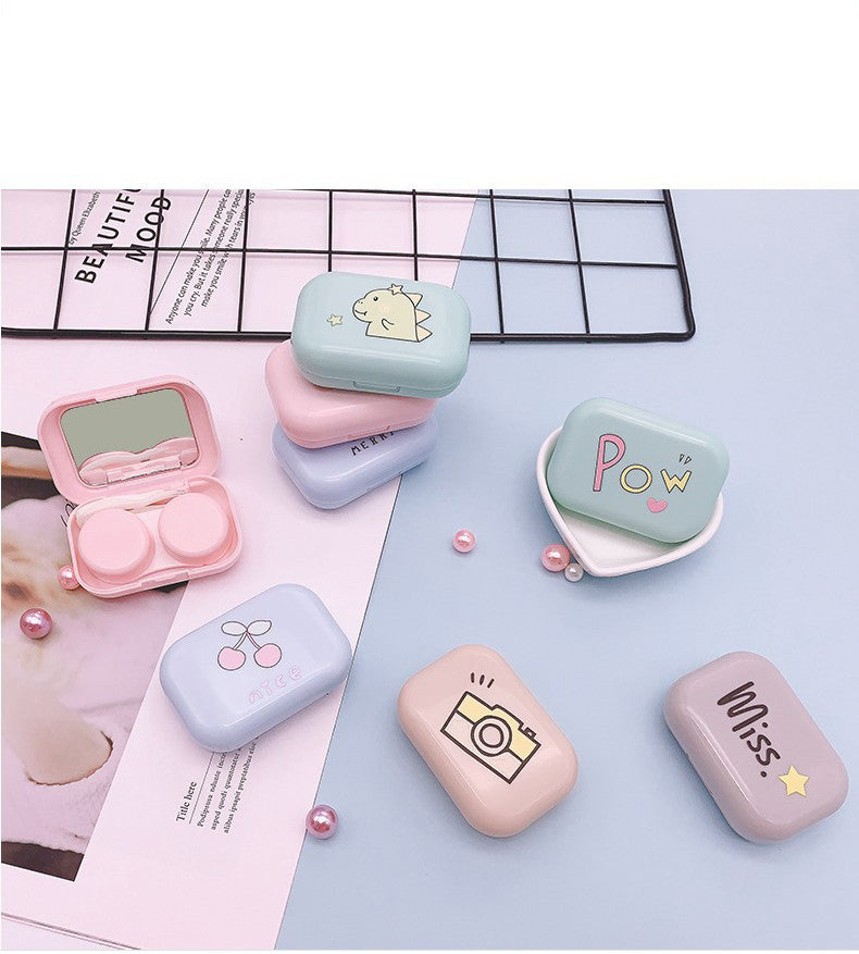 Simple Cartoon Colored Contact Lens Case