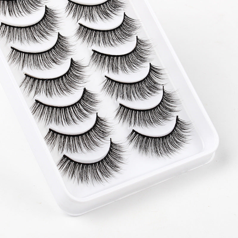 3D European and American Cat Eye 10 Piece Mink Hair Eyelashes