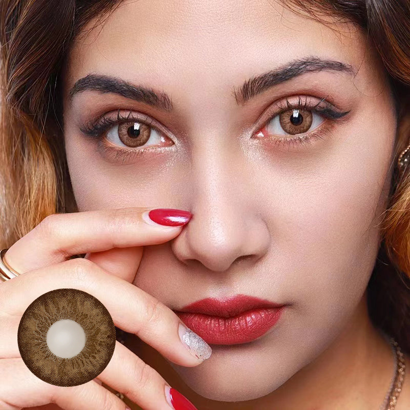 Cocktail Tequila Sunrise Brown Coloured Contact Lenses Secondary image