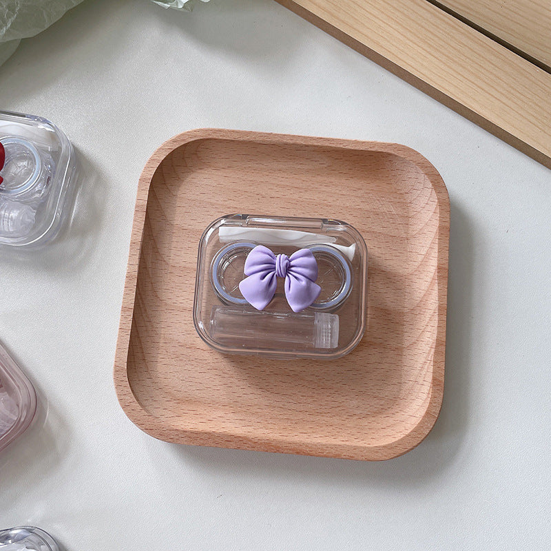 Transparent Portable Bow Colored Contact Lens Case