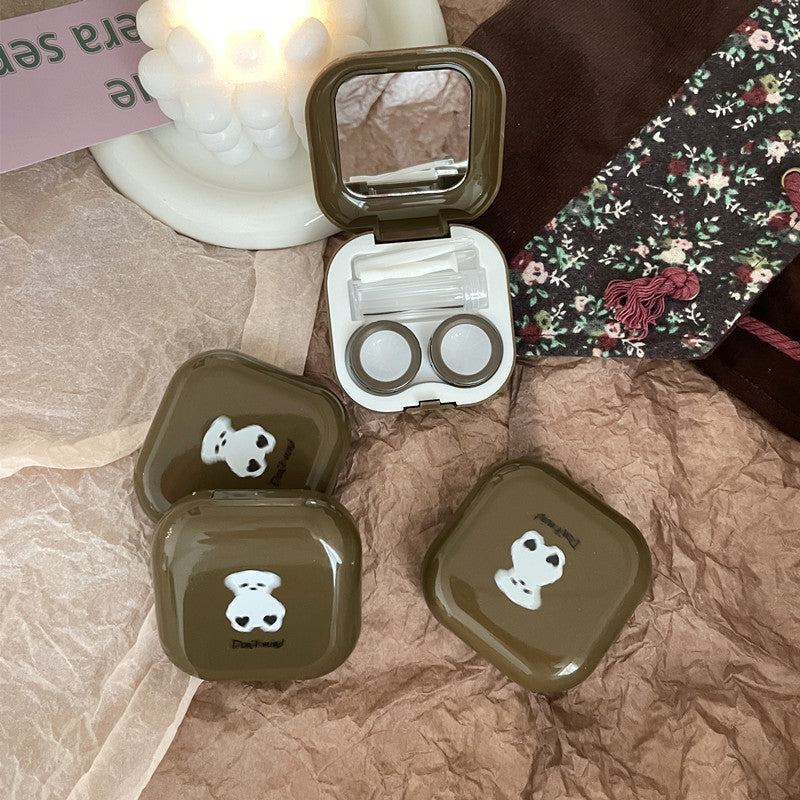 Milk Tea Bear Colored Contact Lens Case