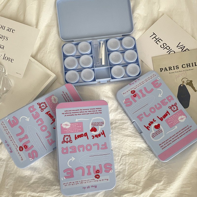 American Creative Text Colored Contact Lens Case - BEAUEYE (UK)