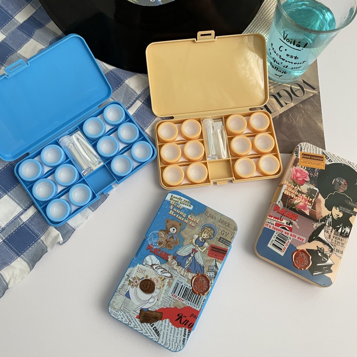 American Retro Young Girl Coloured Contact Lens Case - BEAUEYE (UK) Main image