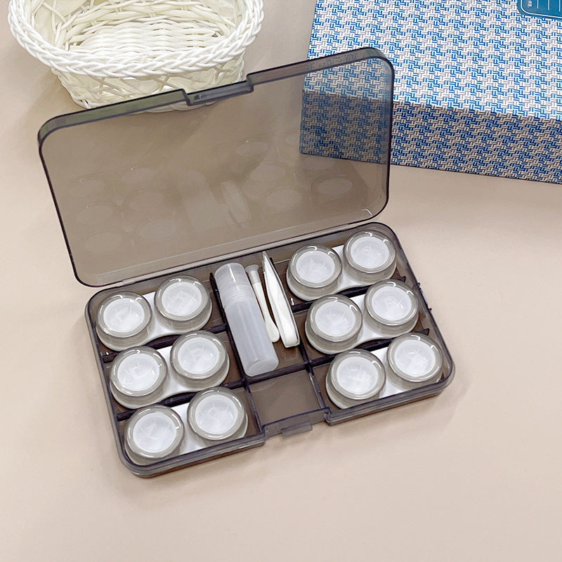 6 Pairs Colored Contact Lens Case Secondary image