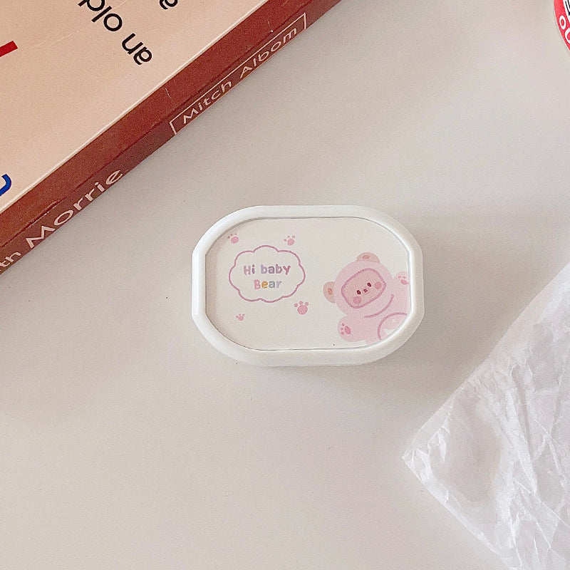 Cute Cartoon with Mirror Colored Contact Lens Case