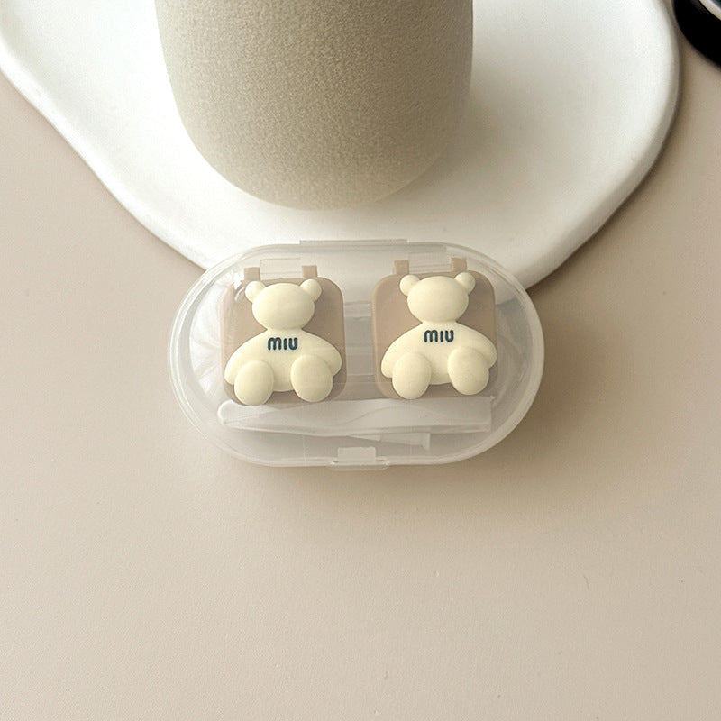 Simple Bear Colored Contact Lens Case