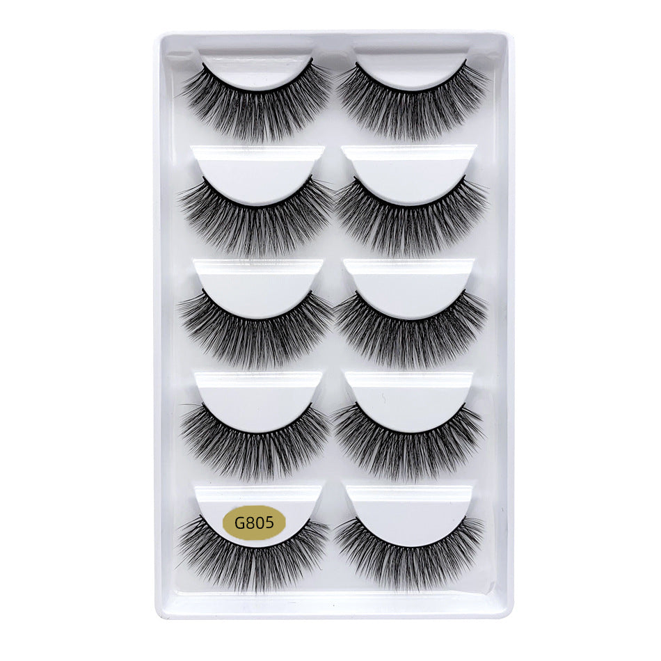 False Eyelashes Natural Thick 5 Pairs Mixed EyelashesPiece Mink Hair Eyelashes