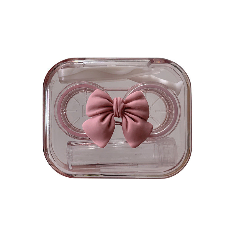 Transparent Portable Bow Colored Contact Lens Case