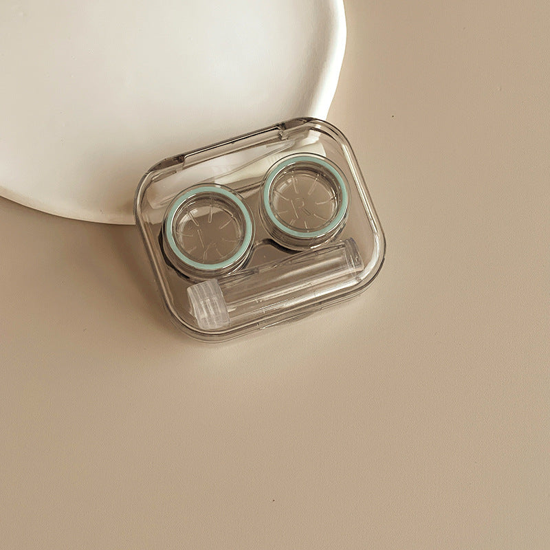 With Bottle Integrated Screw-Free Cap Colored Contact Lens Case