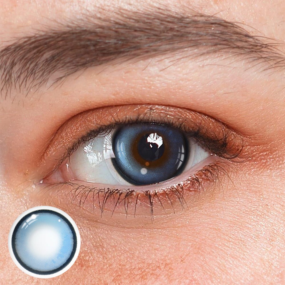 Bibab Blue Prescription Coloured Contact Lenses - BEAUEYE (UK) Main image