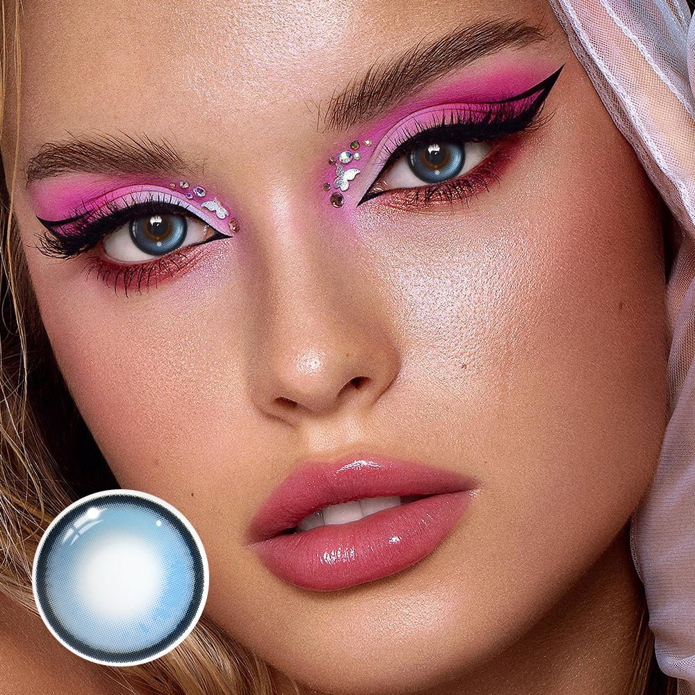 Bibab Blue Prescription Coloured Contact Lenses Secondary image