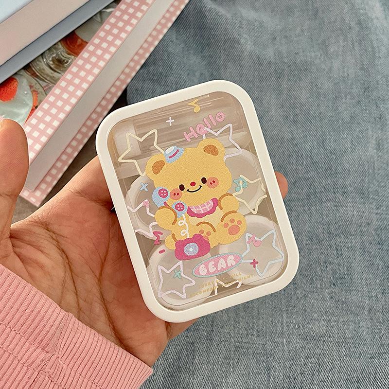 Blue Apron Bear Colored Contact Lens Case Secondary image
