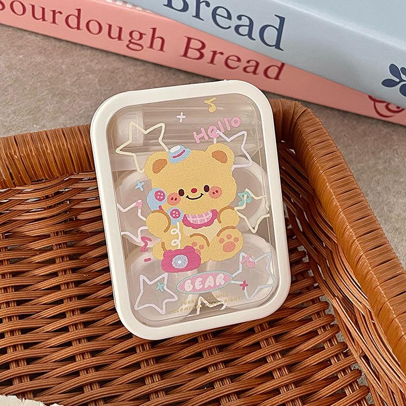 Blue Apron Bear Colored Contact Lens Case - BEAUEYE (UK)