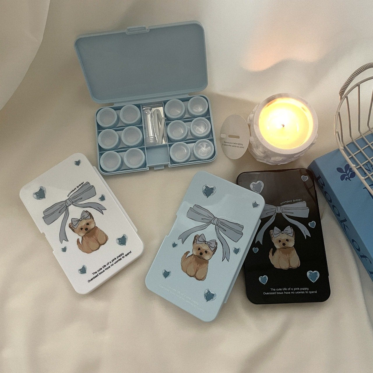 Bowtie West Highland Dog Colored Contact Lens Case - BEAUEYE (UK)