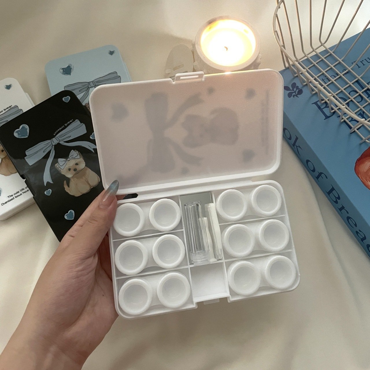 Bowtie West Highland Dog Colored Contact Lens Case - BEAUEYE (UK)