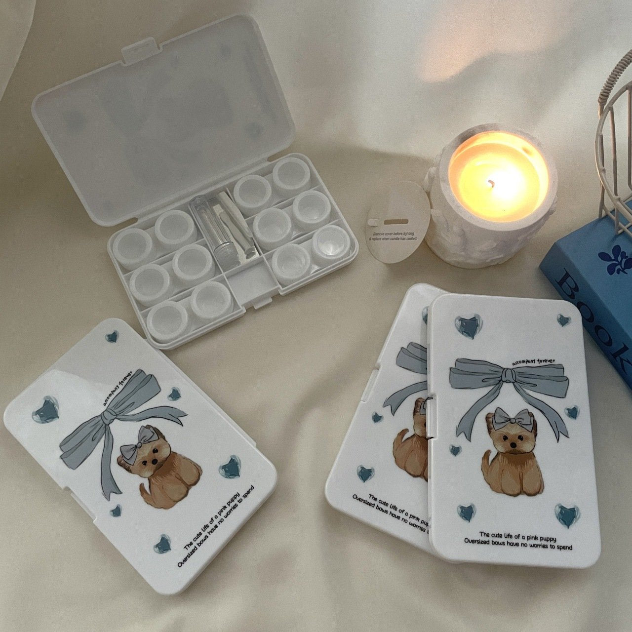 Bowtie West Highland Dog Colored Contact Lens Case - BEAUEYE (UK)