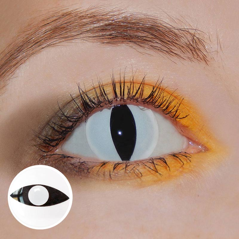 Halloween White Cat Eye Colored Contact Lenses