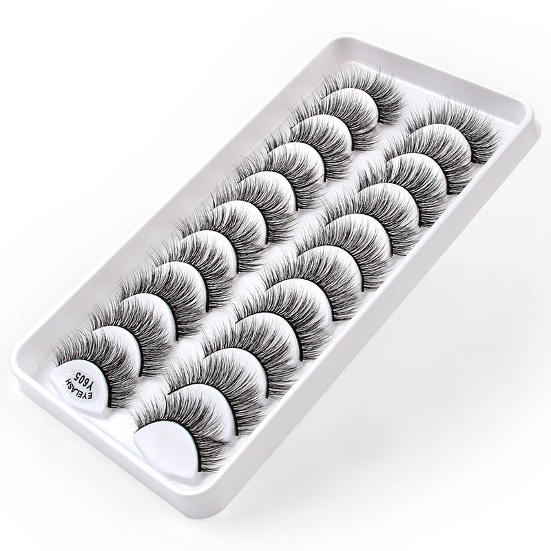 3D European and American Cat Eye 10 Piece Mink Hair Eyelashes