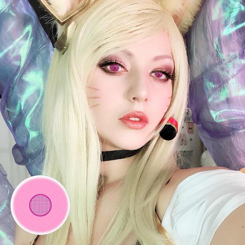 Cosplay Rose Bloom Pink Coloured Contact Lenses