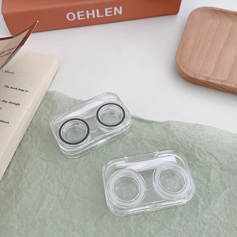 Transparent Ins Style Simple and Compact Colored Contact Lens Case