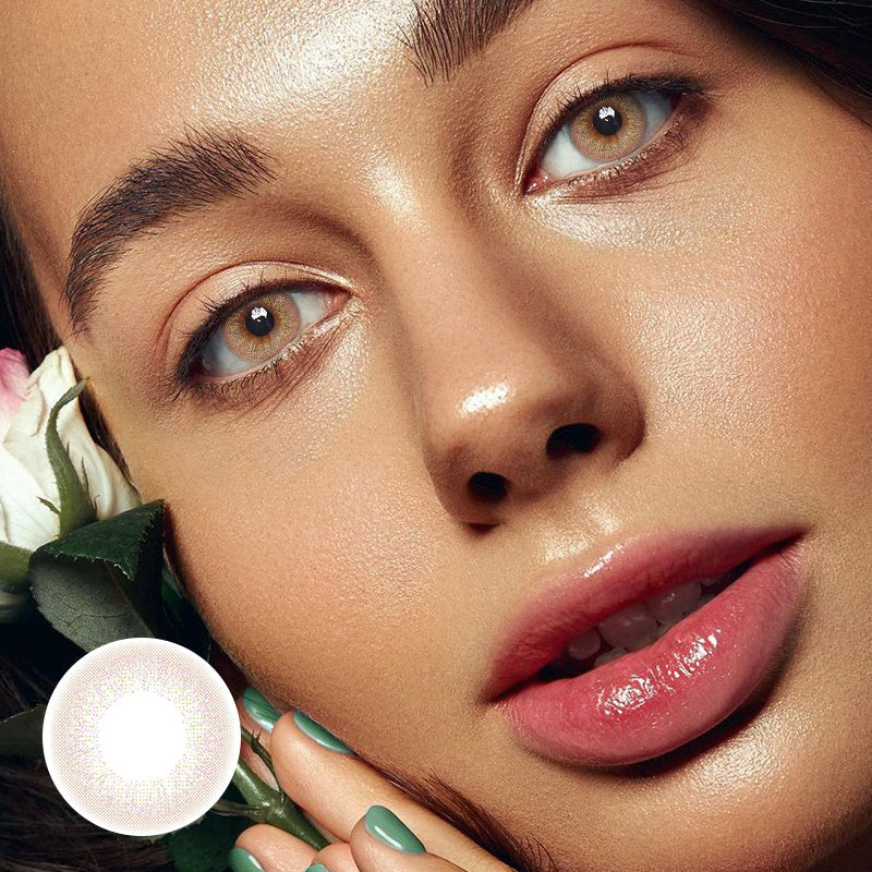 Adriene Pink Brown Prescription Coloured Contact Lenses Main image