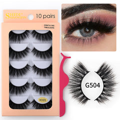 3D Cat Eye 10 Piece Mink Hair Eyelashes