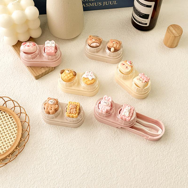 Cartoon Bear Rabbit Colored Contact Lens Case Secondary image