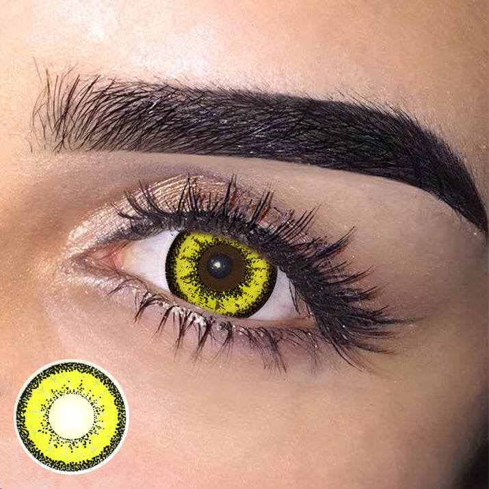 Cosplay ICE Yellow Prescription Colored Contact Lenses