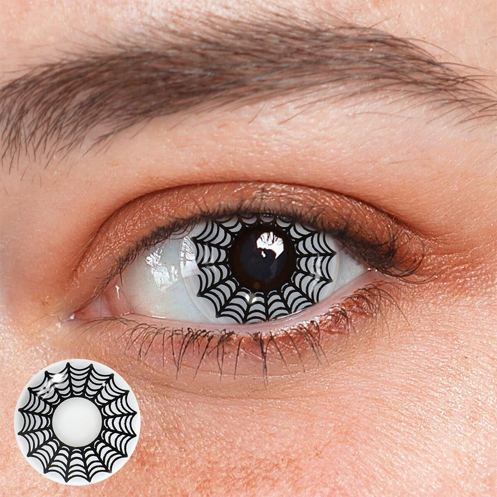 Cosplay SpiderWeb Black Colored Contact Lenses